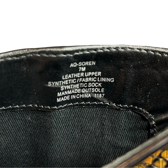 Aqua Soren Yellow Snake Print Block Boot Heels - Picture 9 of 10